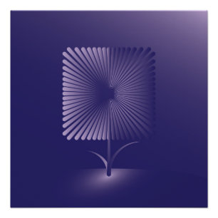 Violet square flower poster