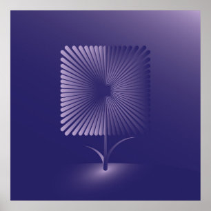 Violet square flower poster