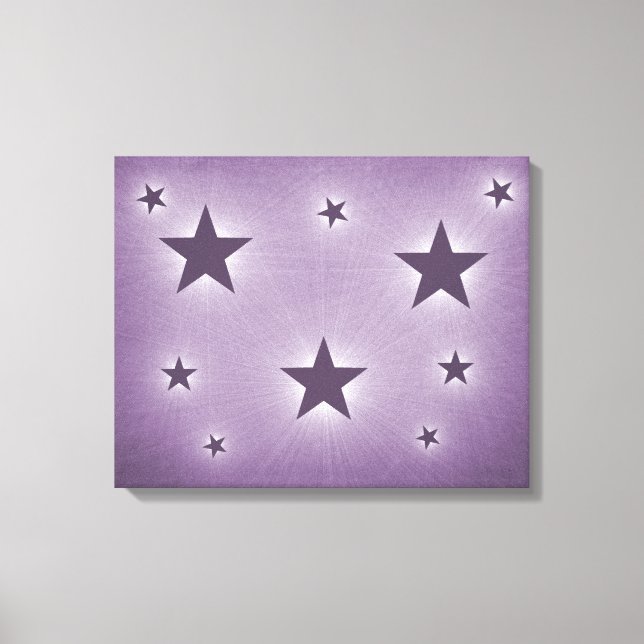 Violet Stars in the Night Sky Canvas Print (Front)