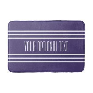 Violet Stripes Custom Text bath mats