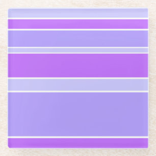 Violet stripes glass coaster