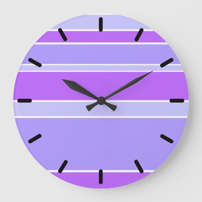 Violet stripes large clock (Front)