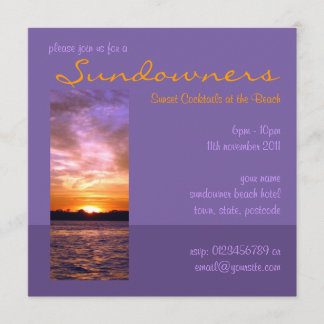 Violet Sunset Beach Party Invitation