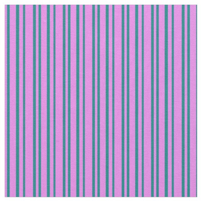 Violet & Teal Coloured Lines Fabric (Close Up)