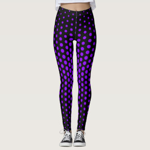 Violet Techno Dot Pattern Leggings