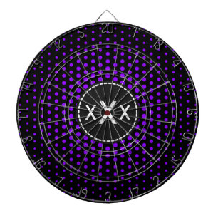 Violet Techno Dots Modern Monogram Dartboard