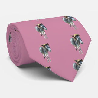 Violet the Donkey in Straw Hat with Flowers Tie