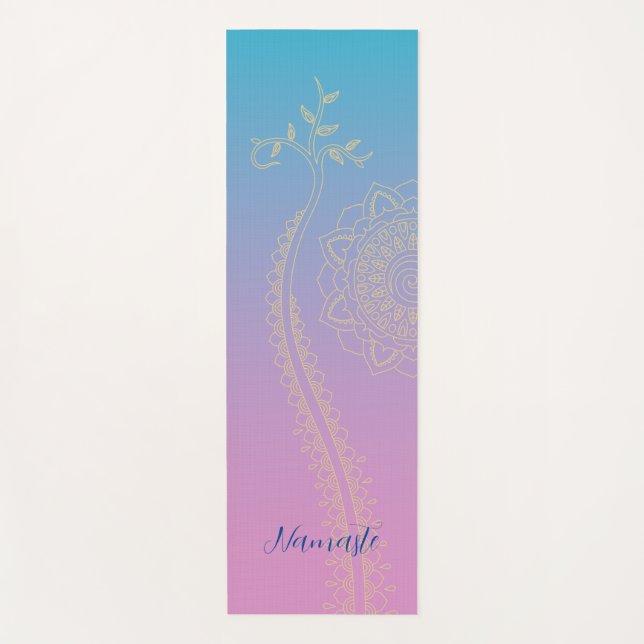 Violet to Blue Mandala Yoga Mat (Front)