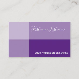 Violet tones rectangular violet calligraphy business card