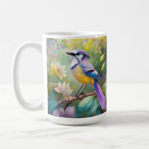 Violet Tufted Jay Fantasy Bird Coffee Mug