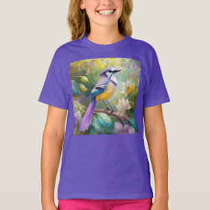 Violet Tufted Jay Fantasy Bird T-Shirt