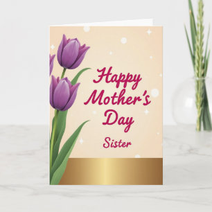 Violet Tulip Mothers Day Card