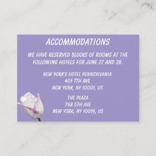 Violet Tulip Wedding Accommodations Business Cards