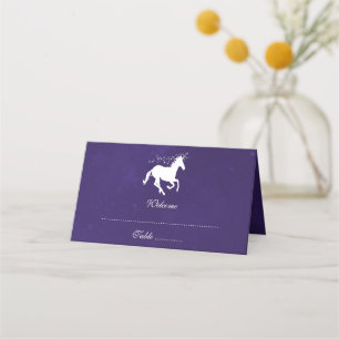 Violet Unicorn Reception Place Card