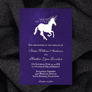 Violet Unicorn Wedding Invitation