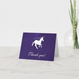 Violet Unicorn Wedding Thank You Cards