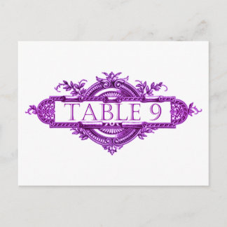 Violet Vintage Wedding Reception Table Numbers Postcard