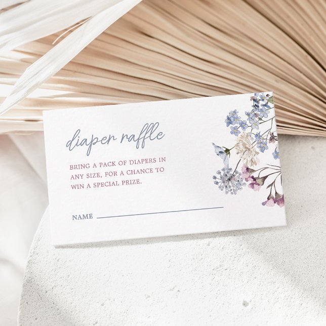 Violet Vintage Wildflower Diaper Raffle Enclosure Card (Violet Vintage Wildflower Diaper Raffle Enclosure Card)