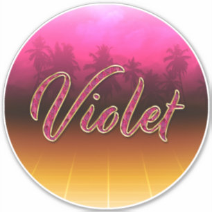 Violet Vorname Name golden pink Aufkleber Sticker