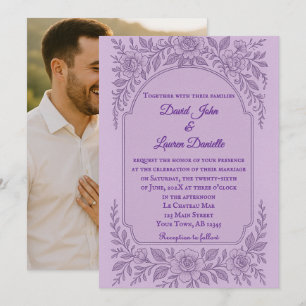 Violet Vows Photo Wedding Invitation