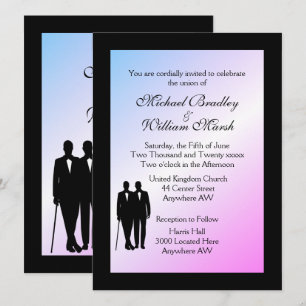 Violet Voyeur Gay Wedding Invitation