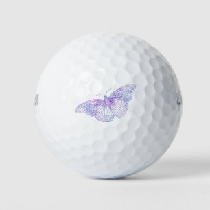 Violet Watercolor Butterfly Golf Balls