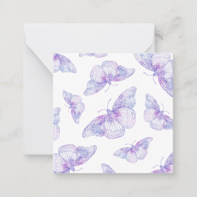 Violet Watercolor Butterfly Pattern Card (Front)