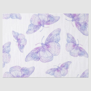 Violet Watercolor Butterfly Pattern Tissue Paper