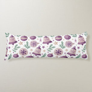 Violet Watercolor Christmas Body Pillow" Cushion