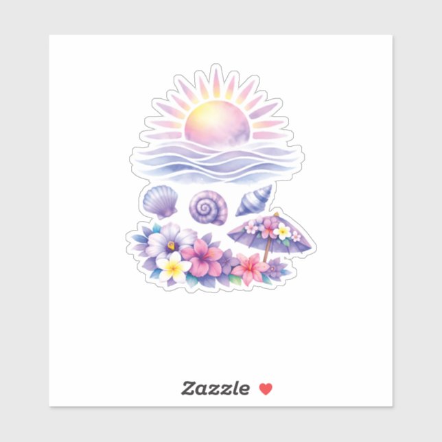 violet watercolor creative beach (Sheet)