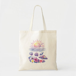 violet watercolor creative beach tote bag