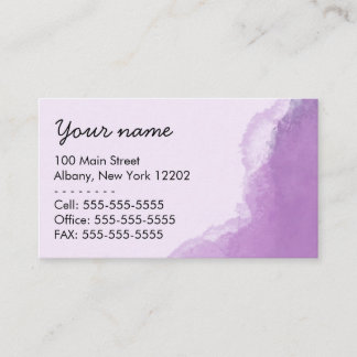 Violet watercolor for any professional industry business card