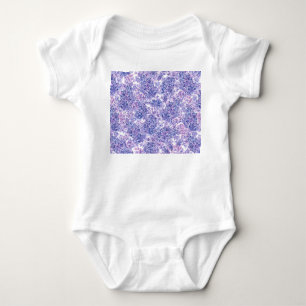 Violet watercolor lilac flowers baby bodysuit