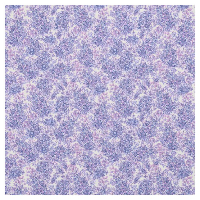 Violet watercolor lilac flowers fabric (Swatch)