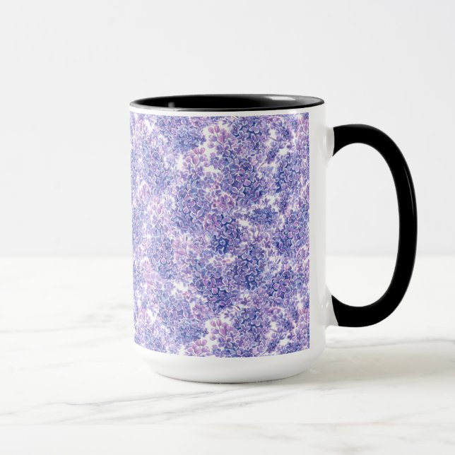 Violet watercolor lilac flowers mug (Right)