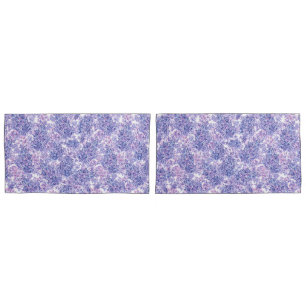 Violet watercolor lilac flowers pillowcase