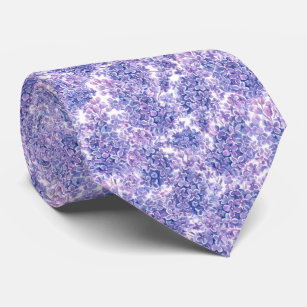 Violet watercolor lilac flowers tie