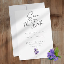 Violet Watercolor Minimalist Elegant Wedding