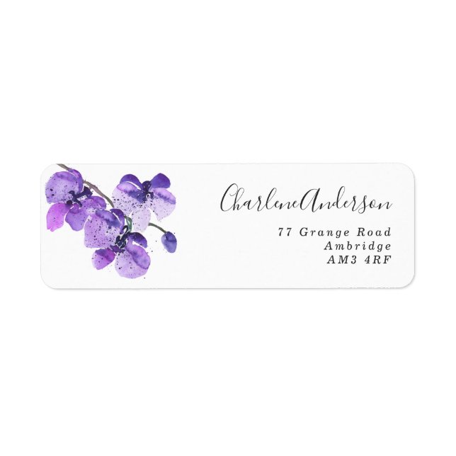 Violet Watercolor Orchid Personalised (Front)