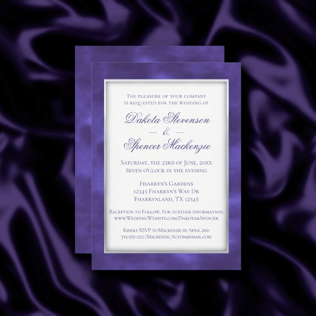 Violet Watercolor | Simple Modern Purple Wedding Invitation (Creator Uploaded)