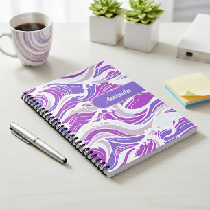 Violet Wave Pattern Notebook