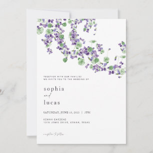 Violet Wedding Invitation Spring Puple Invite
