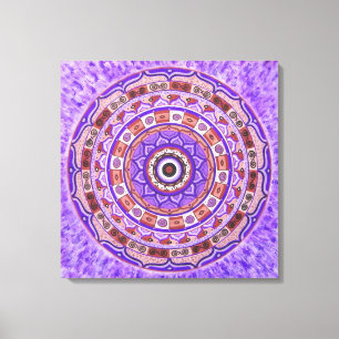 Violet wheel Mandala Canvas Print