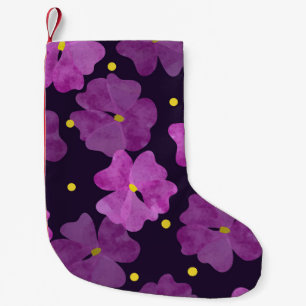 Violet Whispers: Floral Watercolor Elegance Small Christmas Stocking