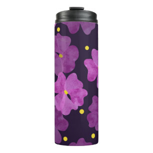 Violet Whispers: Floral Watercolor Elegance Thermal Tumbler