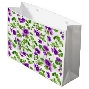 Violet Whispers, Purple Floral  Large Gift Bag