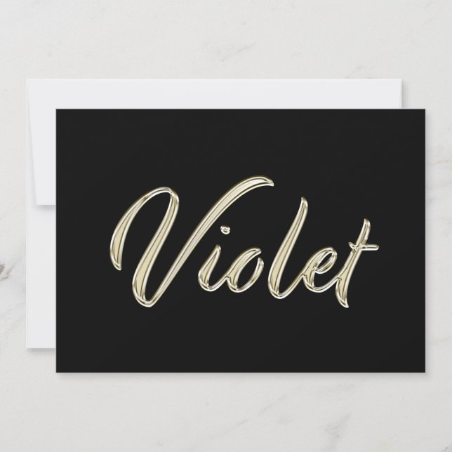 Violet white Handwriting Card (Front)