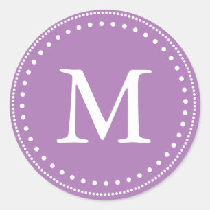 Violet & White Monogram Envelope Seal