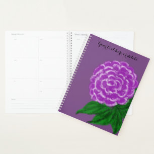 Violet White Watercolor Floral Planner