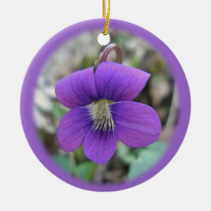 Violet Wildflower Christmas Ornament